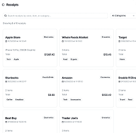 Receiptbox analytics dashboard