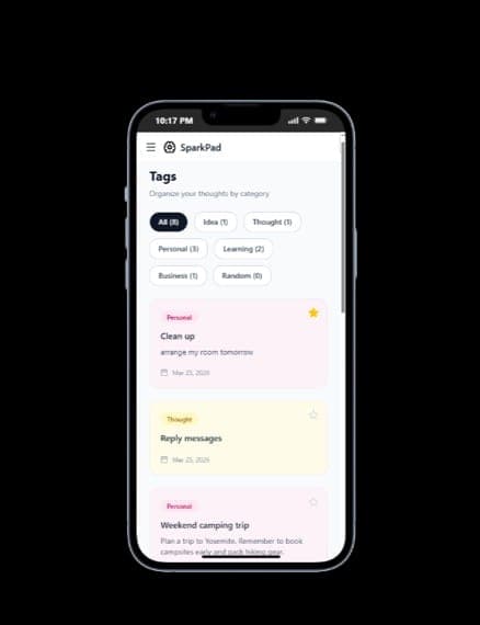 SparkPad dashboard preview